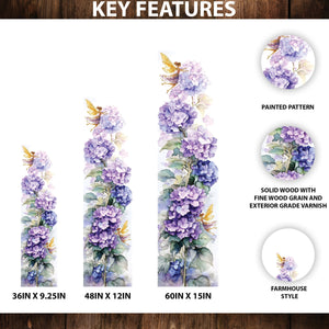 Spring Fairy Hydrangeas Porch Sign | Wooden Entryway Decor | UV Print | Front Porch Plaque | Seasonal Home Decor | 3 Sizes