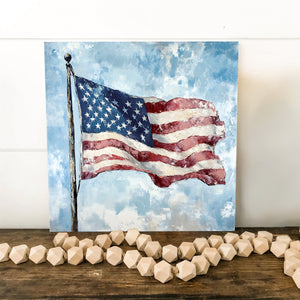 4th of July USA Flag Wall Decor Art | UV Print Canvas | Oil Paint Style Indoor Wall Art | 3 Sizes