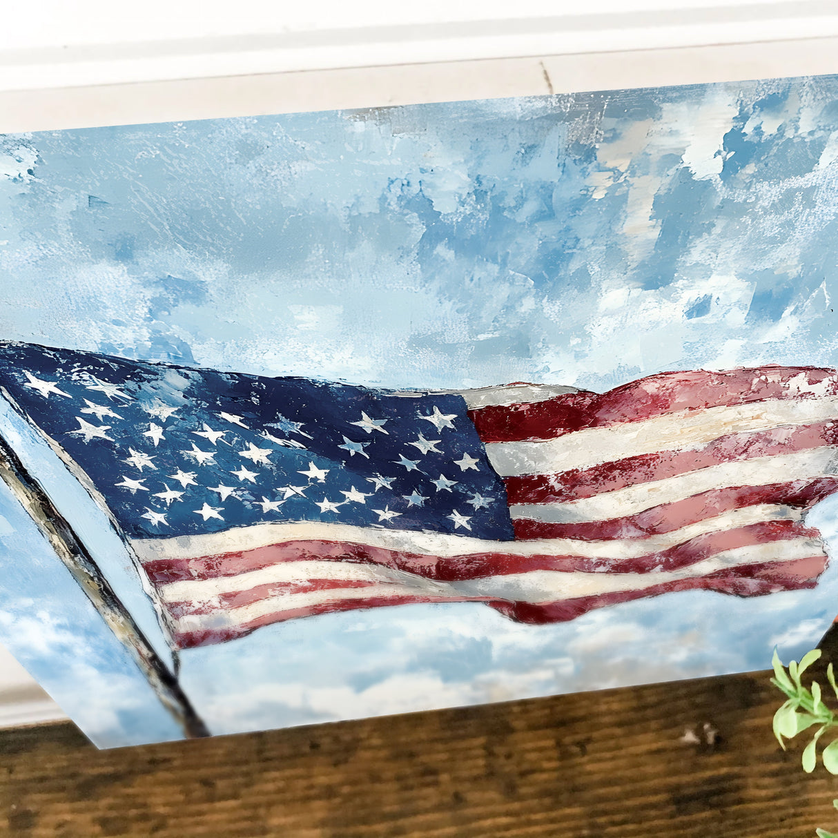 4th of July USA Flag Wall Decor Art | UV Print Canvas | Oil Paint Style Indoor Wall Art | 3 Sizes