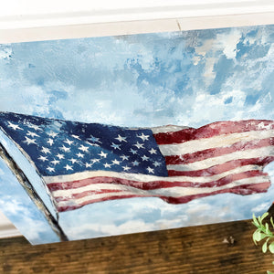4th of July USA Flag Wall Decor Art | UV Print Canvas | Oil Paint Style Indoor Wall Art | 3 Sizes
