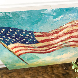4th of July USA Flag Wall Decor Art | UV Print Canvas | Oil Paint Style Indoor Wall Art | 3 Sizes