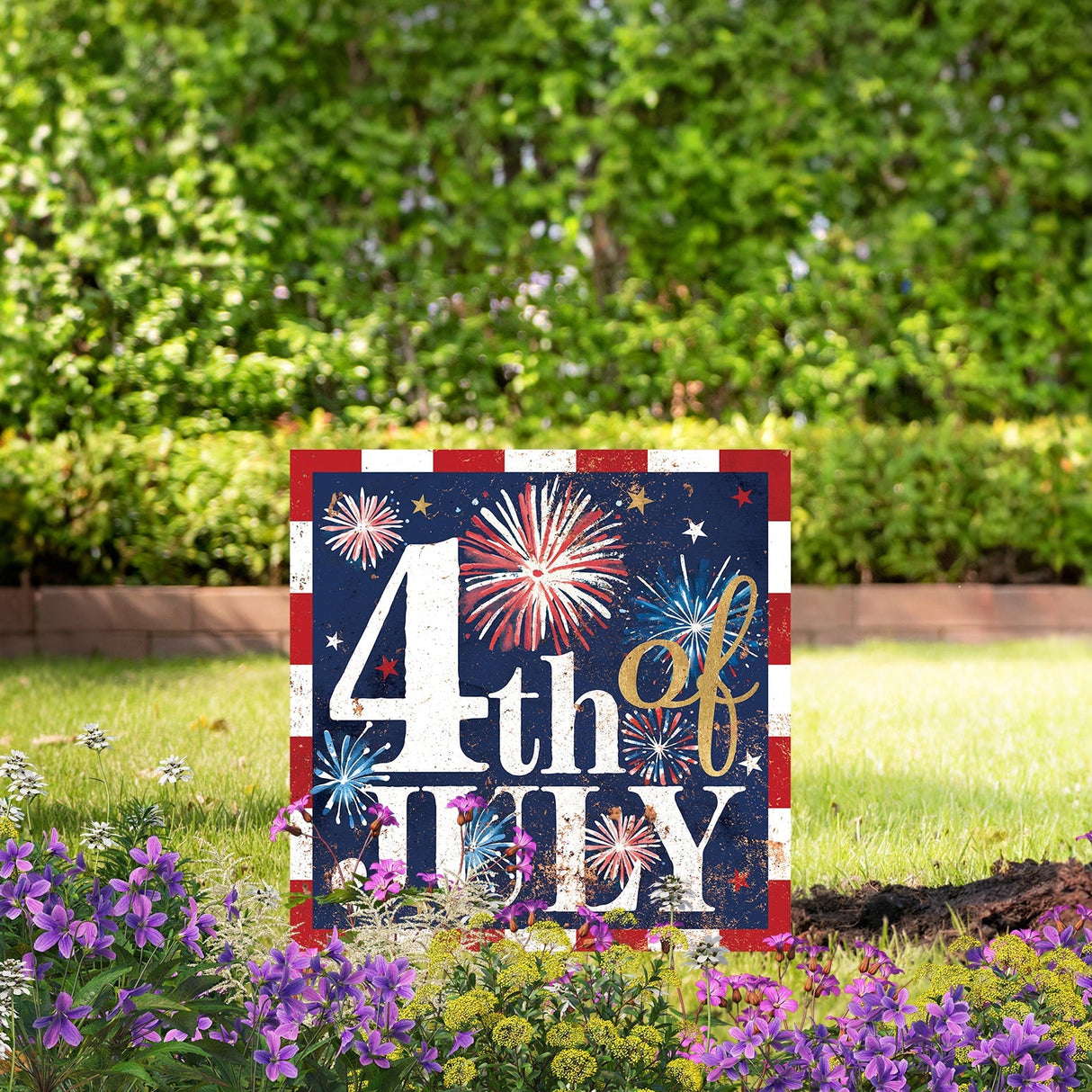 4th of July Garden Stake | UV Print | Patriotic Garden Yard Decor | Americana Outdoor Decoration | 2 Sizes