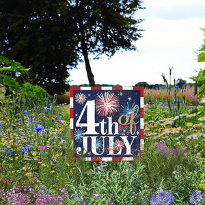 4th of July Garden Stake | UV Print | Patriotic Garden Yard Decor | Americana Outdoor Decoration | 2 Sizes
