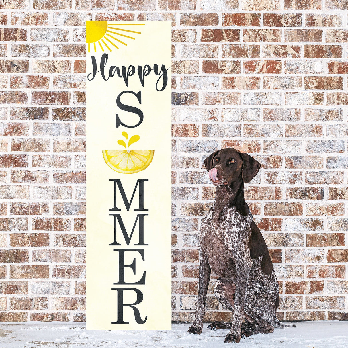 Happy Summer Lemon Porch Sign | Front Door Decor with Sun & Lemon Design | Farmhouse Style Summer Wall Hanging | 3 Sizes Available
