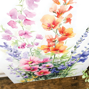 Alaskan Summer Wildflower Watercolor Art | Fireweed, Lupine, Arctic Poppy & Mountain Avens | Nature-Inspired Canvas Wall Decor | 12x16in