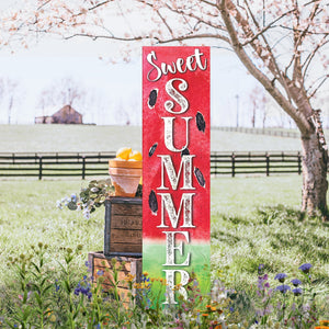 Sweet Summer Watermelon Welcome Porch Sign | Outdoor Front Door Decor | UV Print | Farmhouse Style | Multi Sizes and Patterns