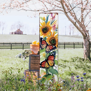 Summer Watercolor Monarch Butterfly with Sunflower Porch Sign | Multi Sizes Patterns Available | Perfect Summer Yard & Front Door Decor