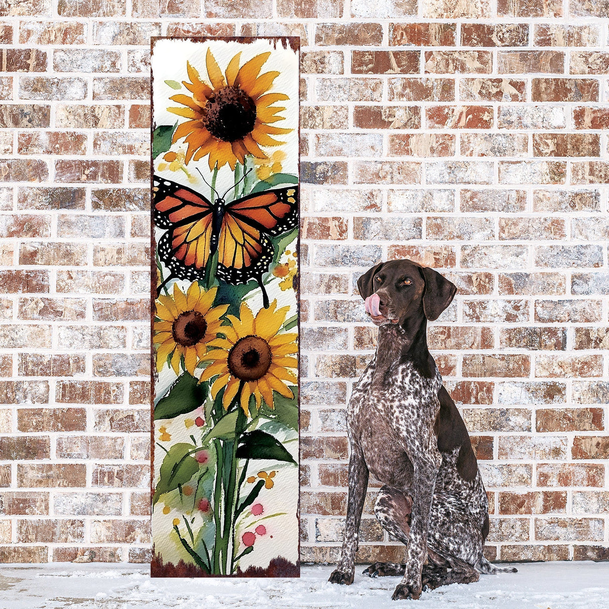 Summer Watercolor Monarch Butterfly with Sunflower Porch Sign | Multi Sizes Patterns Available | Perfect Summer Yard & Front Door Decor
