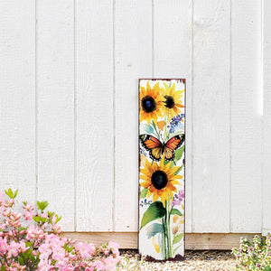 Summer Watercolor Monarch Butterfly with Sunflower Porch Sign | Multi Sizes Patterns Available | Perfect Summer Yard & Front Door Decor
