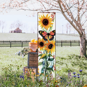 Summer Watercolor Monarch Butterfly with Sunflower Porch Sign | Multi Sizes Patterns Available | Perfect Summer Yard & Front Door Decor