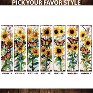 Summer Watercolor Monarch Butterfly with Sunflower Porch Sign | Multi Sizes Patterns Available | Perfect Summer Yard & Front Door Decor