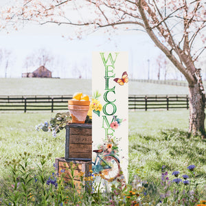 Spring Welcome Floral Porch Sign | Multi Sizes Available | Perfect Spring Yard & Front Door Decor