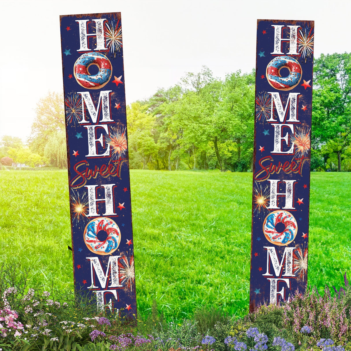 4th of July Home Sweet Home Garden Stake | Multi Sizes | Perfect Patriotic Yard & Independence Day Garden Decor