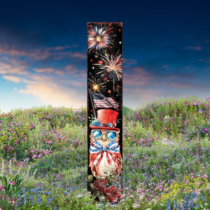 4th of July Owl & Fireworks Garden Stake | Multi Sizes | Perfect Patriotic Yard Independence Day Garden Decor | Outdoor Stake Sign