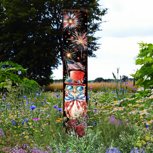4th of July Owl & Fireworks Garden Stake | Multi Sizes | Perfect Patriotic Yard Independence Day Garden Decor | Outdoor Stake Sign