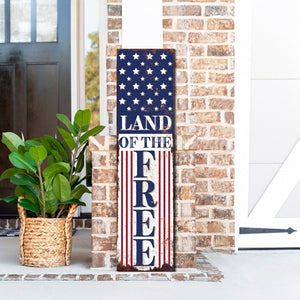 4Th Of July Land Of The Free Porch Sign | Patriotic Outdoor Decor| Multi Sizes | Perfect Patriotic Yard & Independence Day Front Door Decor