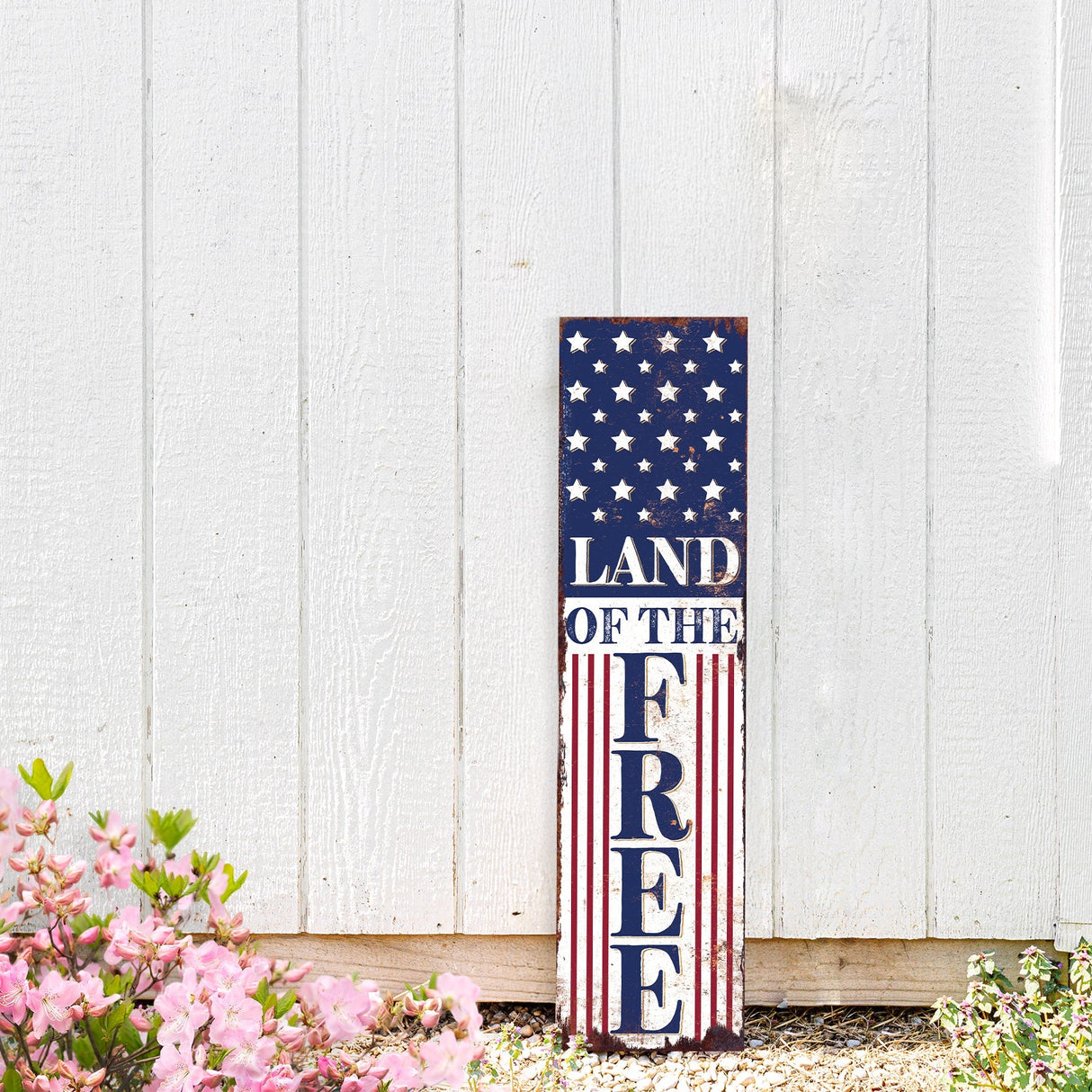 4Th Of July Land Of The Free Porch Sign | Patriotic Outdoor Decor| Multi Sizes | Perfect Patriotic Yard & Independence Day Front Door Decor