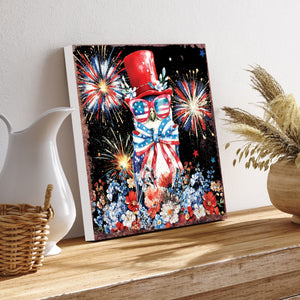 4th of July Owl & Fireworks Door Hanger | Multi Sizes | Patriotic Independence Day Front Door and Indoor Wall Decor