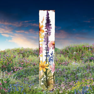 Summer Wildflowers Wooden Garden Stake Sign – Outdoor Floral Yard Décor | UV Print | Farmhouse Style | Multiple Sizes