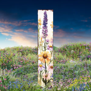 Summer Wildflowers Wooden Garden Stake Sign – Outdoor Floral Yard Décor | UV Print | Farmhouse Style | Multiple Sizes