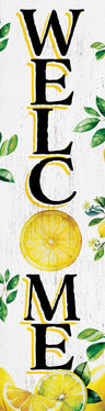 36in fresh lemon summer welcome porch sign for front door, rustic wooden decor, outdoor wall art, vibrant farmhouse patio display