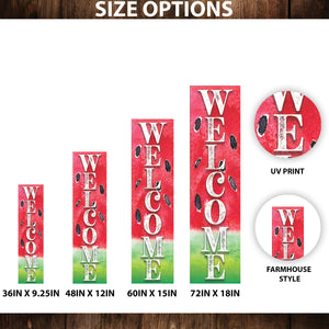 Sweet Summer Watermelon Welcome Porch Sign | Outdoor Front Door Decor | UV Print | Farmhouse Style | Multi Sizes and Patterns
