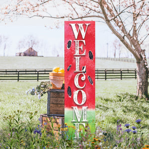 Sweet Summer Watermelon Welcome Porch Sign | Outdoor Front Door Decor | UV Print | Farmhouse Style | Multi Sizes and Patterns