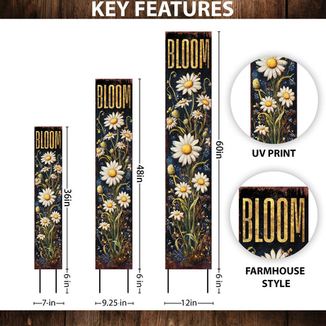 Summer Wildflower Bloom Garden Stake – Floral Yard Sign for Outdoor Rustic Decor | UV Printed | Multi Sizes
