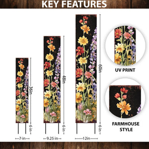Summer Wildflower Garden Stake – Vibrant Floral Yard Sign for Outdoor Rustic Decor | UV Printed | Multiple Sizes