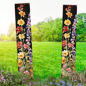 Summer Wildflower Garden Stake – Vibrant Floral Yard Sign for Outdoor Rustic Decor | UV Printed | Multiple Sizes