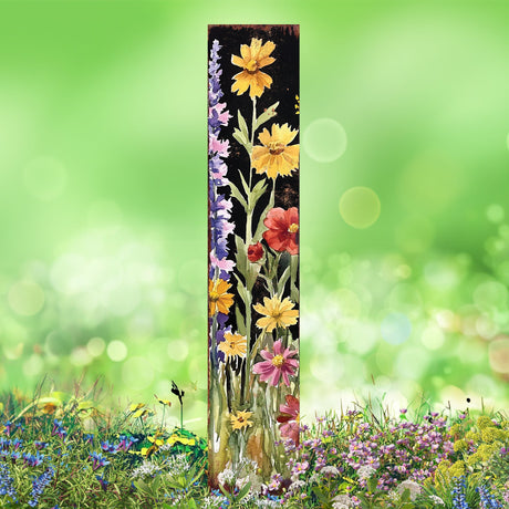 Summer Wildflower Garden Stake – Vibrant Floral Yard Sign for Outdoor Rustic Decor | UV Printed | Multiple Sizes