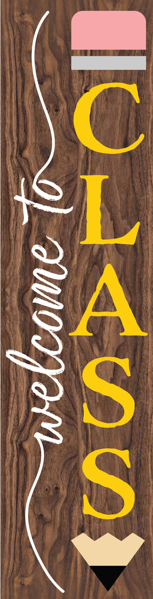 36in welcome to class sign, perfect teacher appreciation gift, porch decor, classroom wall display, durable wooden construction