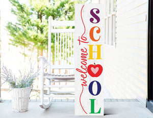 36in welcome to school porch sign, classroom decor, teacher gift, durable wooden sign, vibrant design