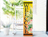36" pineapple welcome wooden porch sign, tropical front door wall decor, rustic farmhouse outdoor entryway display