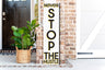 36in "never stop the hustle" rustic artwork, fun door sign, motivational home decor for office and living space