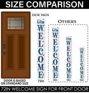 72in Welcome Porch Sign, 4th of July Porch Decor, Farmhouse Decor for Porch, Independence Day Outdoor Decor