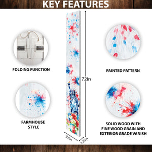 72in 4th of July Patriotic Wooden Porch Decor | Firework Designs | Independence Day Outdoor Decor
