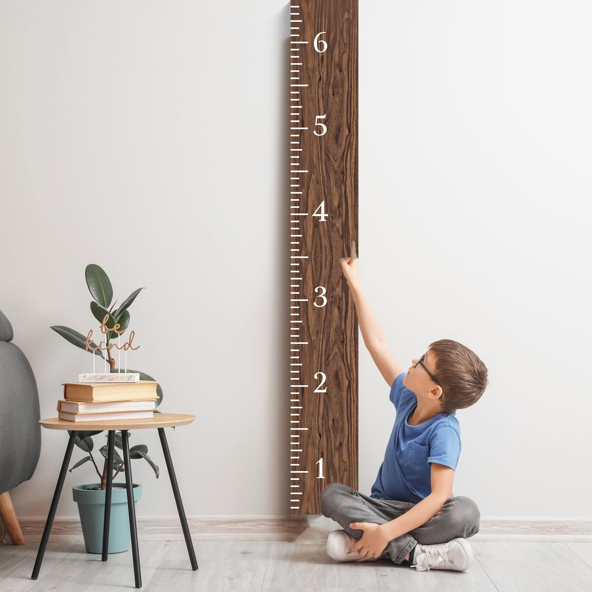 6ft Growth Chart Ruler - Brown, Playroom Decor, Wall Ruler, Wood Growth Chart, Nursery Decor Signs, Kids Wall Art, Toddler Bedroom Decor
