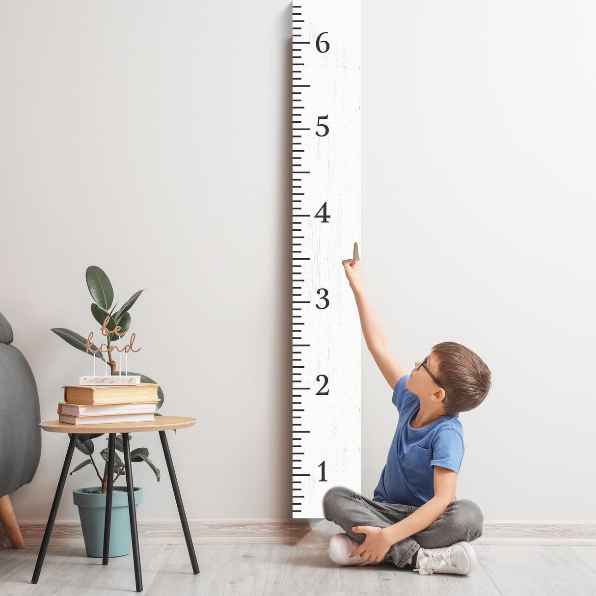 6ft Growth Chart Ruler - White, Playroom Decor, Wall Ruler, Wood Growth Chart, Nursery Decor Signs, Kids Wall Art, Toddler Bedroom Decor