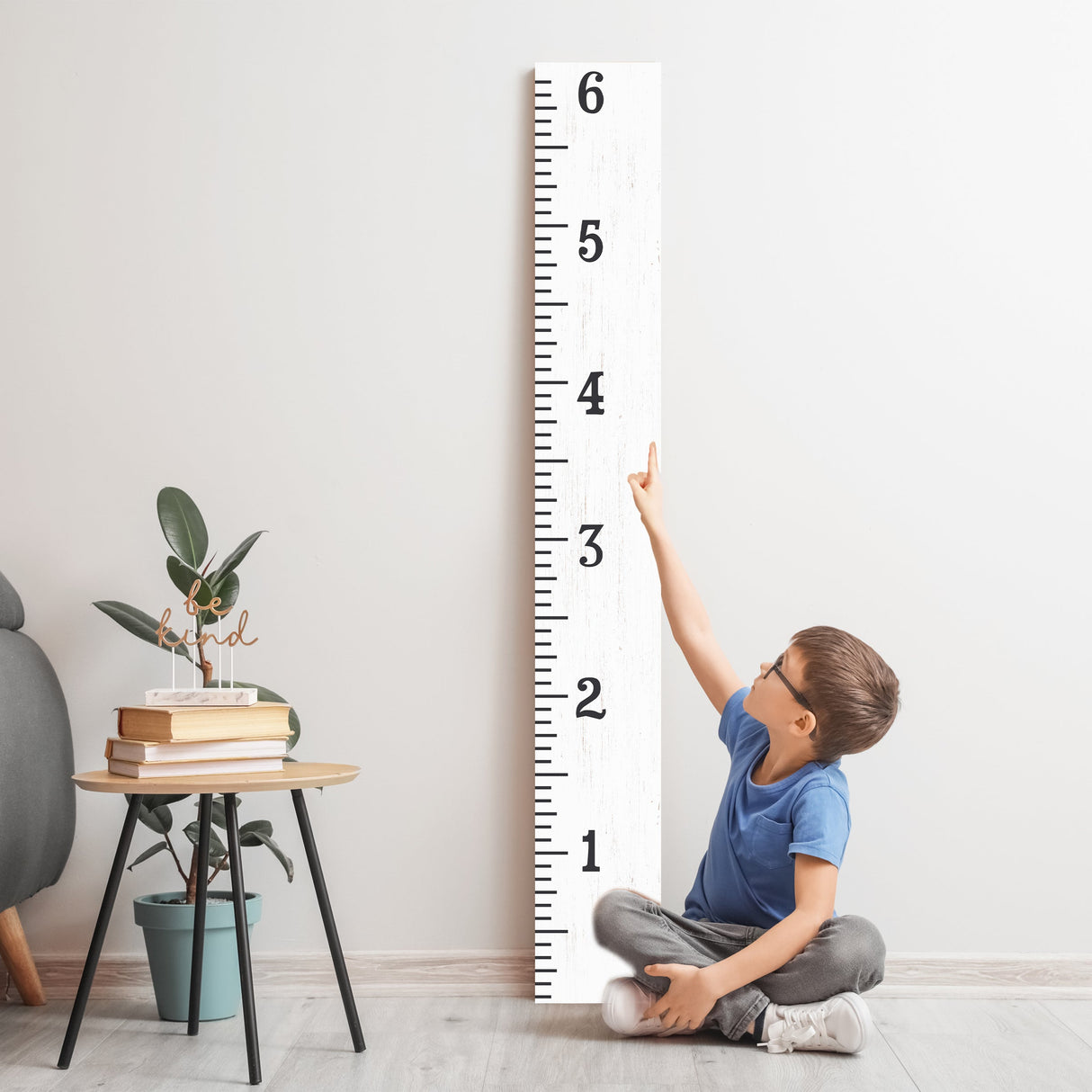 6ft White Growth Chart Ruler - Playroom Decor, Wall Ruler, Wood Growth Chart, Nursery Decor Signs, Kids Wall Art, Toddler Bedroom