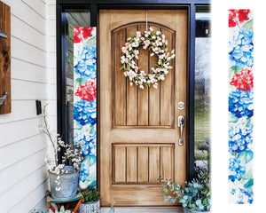 72in 4th of July Floral Sign | Patriotic Wooden Porch Decor | Vertical Floral Designs | Independence Day Outdoor Decor