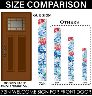 72in 4th of July Floral Sign | Patriotic Wooden Porch Decor | Vertical Floral Designs | Independence Day Outdoor Decor
