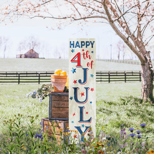 Happy 4th of July Porch Sign | Multi Sizes | UV Print | Patriotic Decor | Perfect for Outdoor Decor, Yard Art, and Garden Decorations