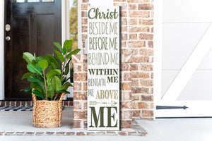 36in christian motivational wooden porch sign - inspirational front door wall decor for a positive and uplifting atmosphere fun door sign