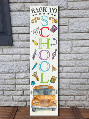 36in "back to school" porch sign - wooden wall decor for classroom door decoration