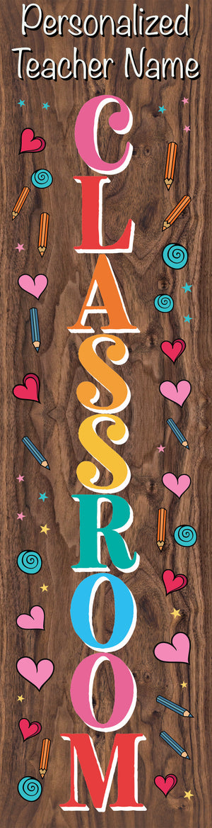 36in personalized teacher name classroom door sign - teacher gifts, teachers appreciation gift, classroom door hanger, classroom decor
