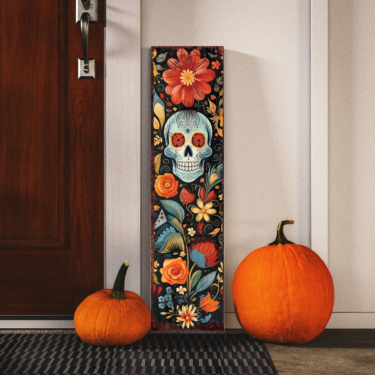 36 Inch Dia De Los Muertos Sugar Skull Porch Sign