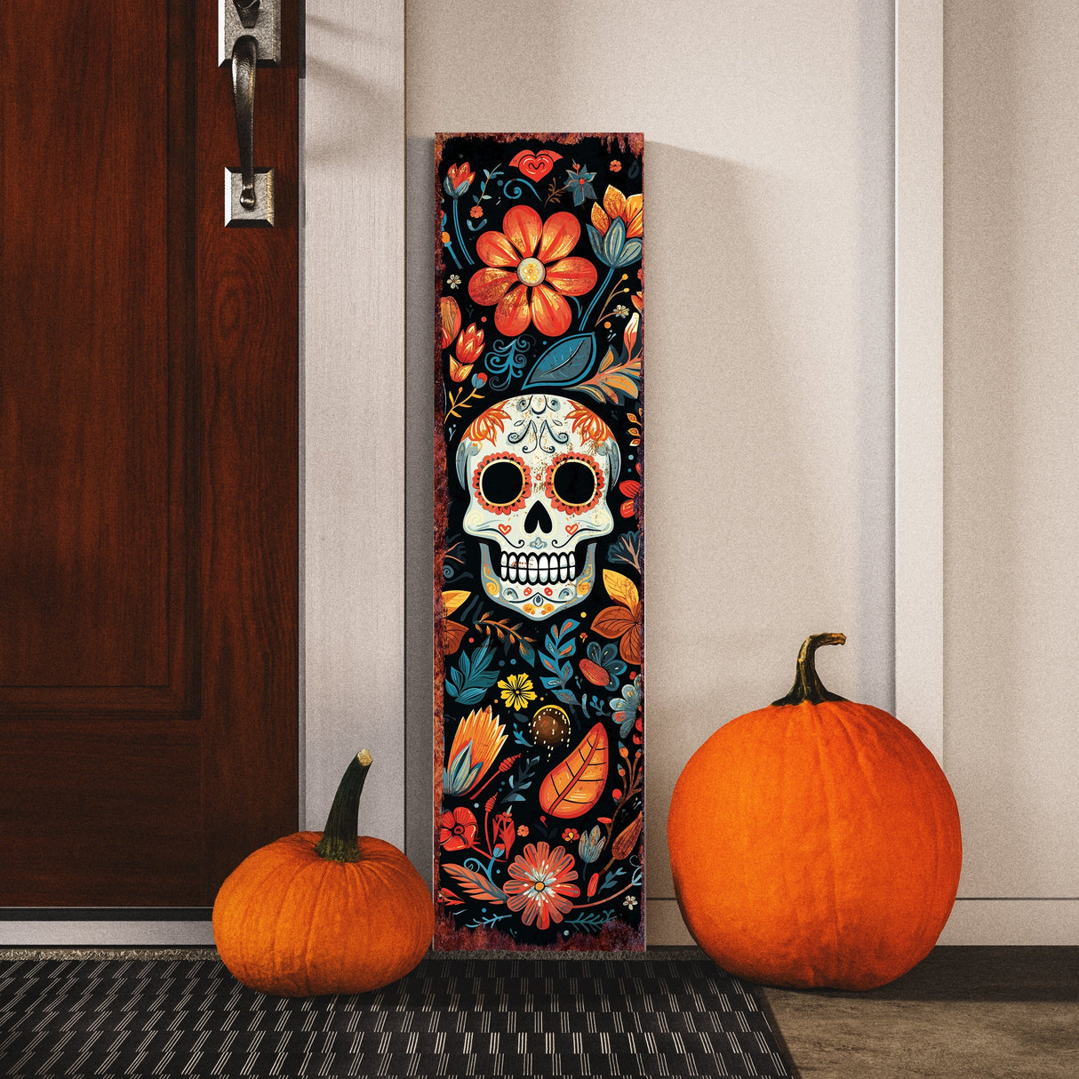 36 Inch Dia De Los Muertos Sugar Skull Porch Sign