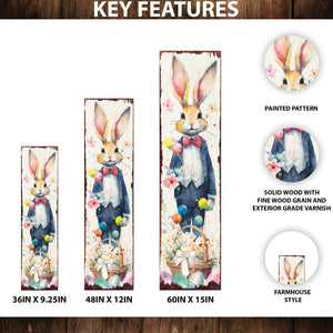Easter Porch Sign Bunny Design Entryway Decor | UV Print | Front Porch Plaque | Seasonal Home Decor | 3 Sizes