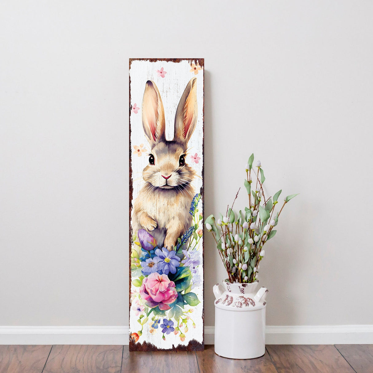 Easter Porch Sign Bunny Entryway Decor | UV Print | Front Porch Plaque | Seasonal Home Decor | 3 Sizes